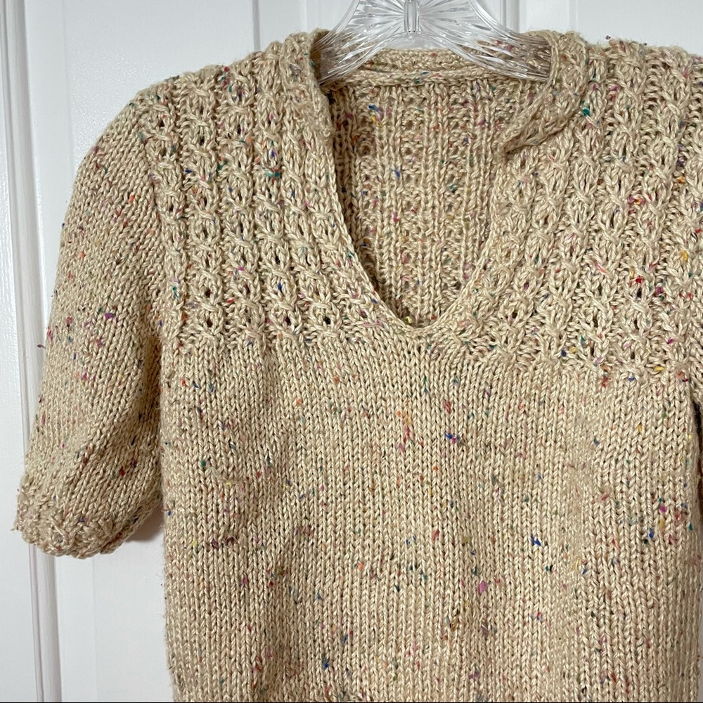 Vintage Hand Knit V Neck Sweater